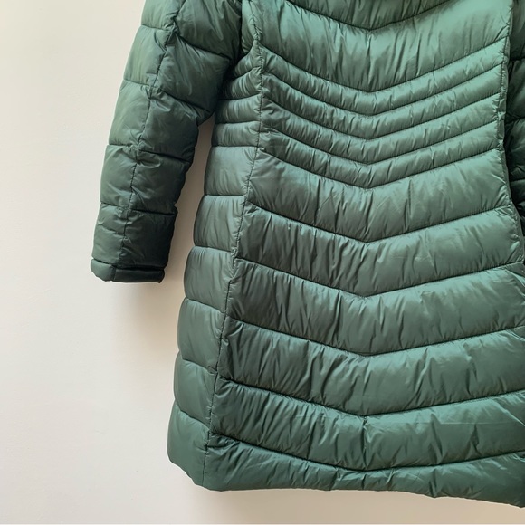Hobbs green padded coat jacket size uk 10 removable hood - Picture 13 of 15